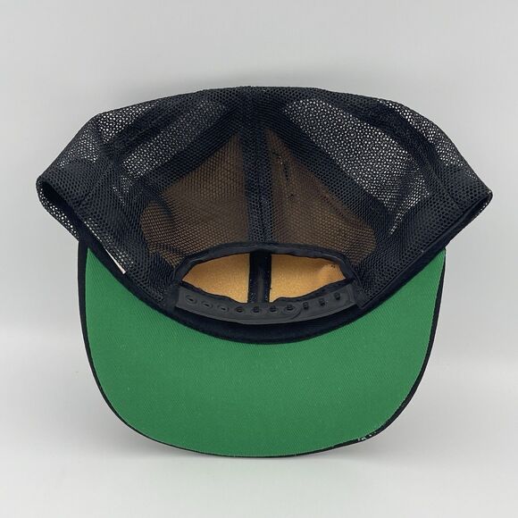 Vintage CAT Caterpillar Gold Leaf Patch Snapback Hat Tonkin Trucker Mesh Cap 80s - Picture 8 of 12